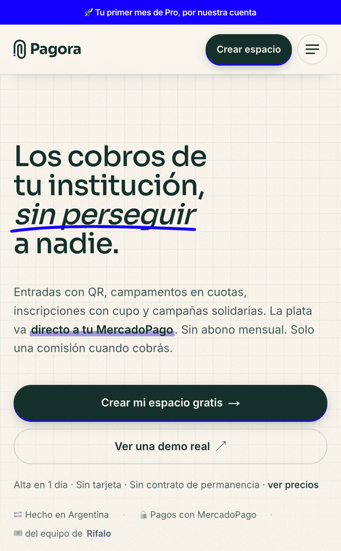Pagora — Mobile hero